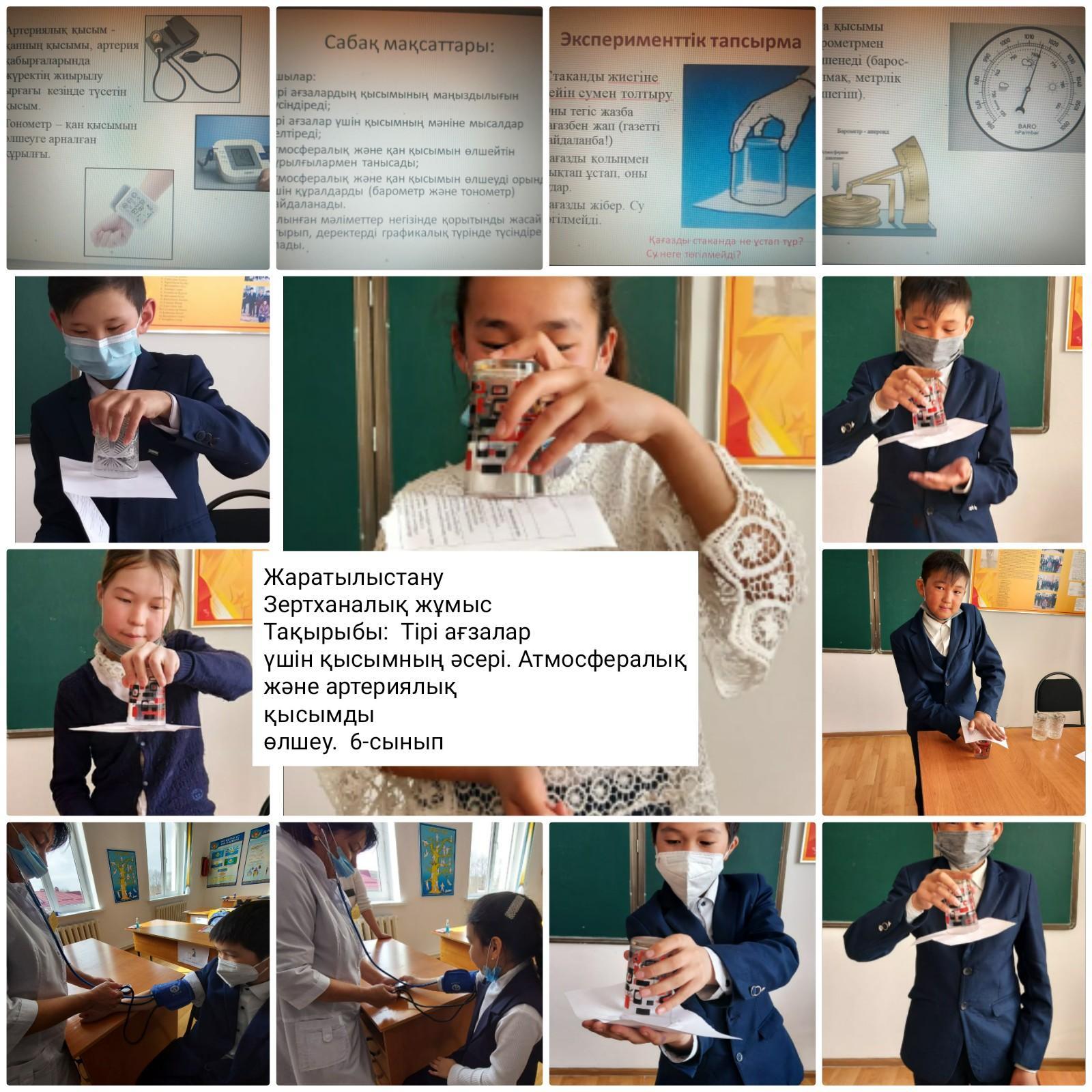 Зертханалық жұмыс. Тақырыбы: Тірі ағзалар үшін қысымның әсері. Атмосфералық және артериялық қысымды өлшеу