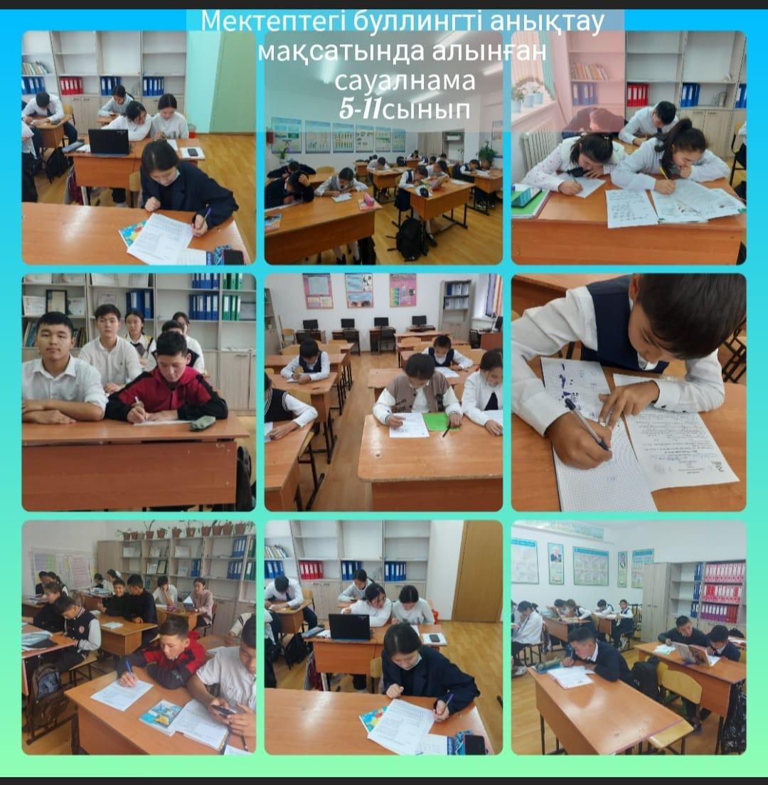 Мектептегі оқушылар арасындағы буллингті анықтау мақсатында алынған жасырын сауалнама